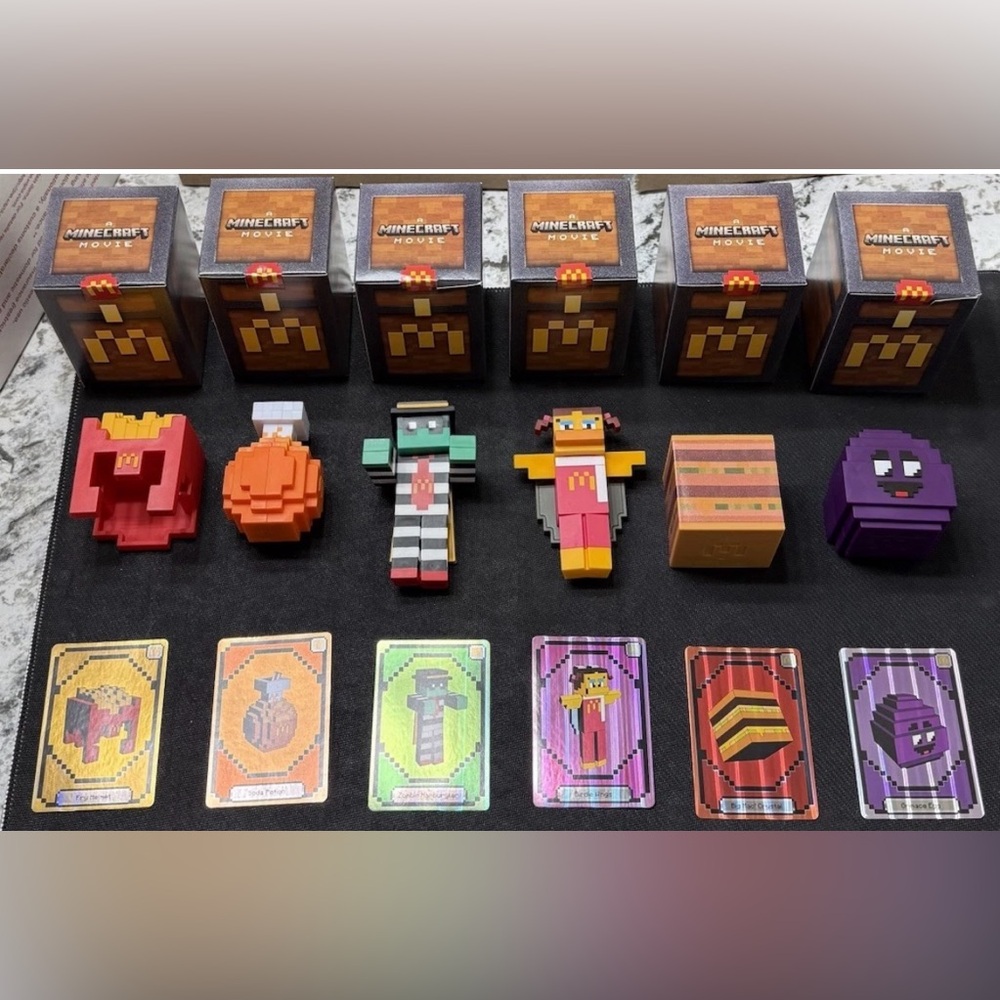 McDONALD'S Minecraft Fry Helmet + Grimace Egg + Zombie Hamburglar + Big Mac 5/6